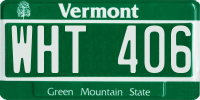 VT license plate WHT406
