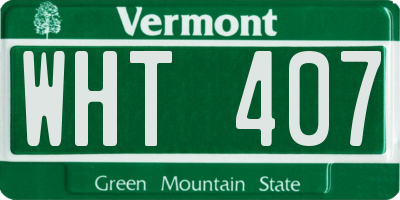 VT license plate WHT407