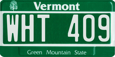 VT license plate WHT409