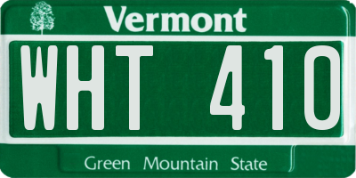 VT license plate WHT410