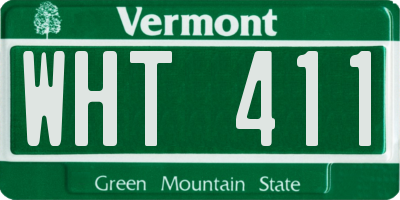 VT license plate WHT411