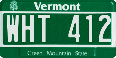 VT license plate WHT412