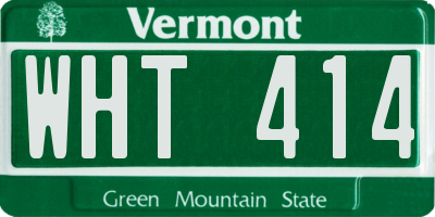 VT license plate WHT414