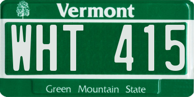 VT license plate WHT415
