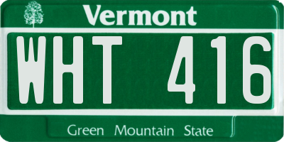 VT license plate WHT416