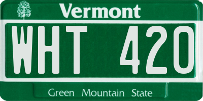 VT license plate WHT420