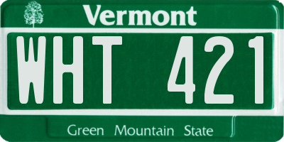 VT license plate WHT421