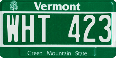 VT license plate WHT423
