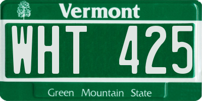 VT license plate WHT425