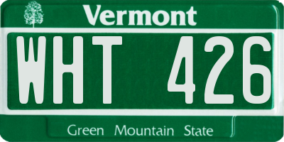 VT license plate WHT426