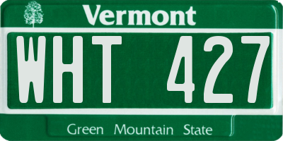 VT license plate WHT427