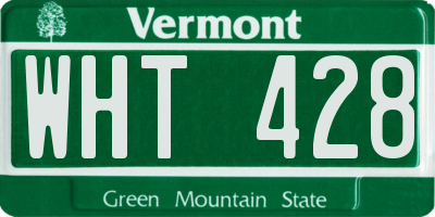 VT license plate WHT428