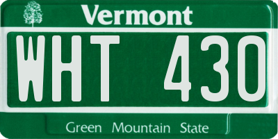 VT license plate WHT430