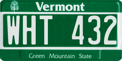 VT license plate WHT432