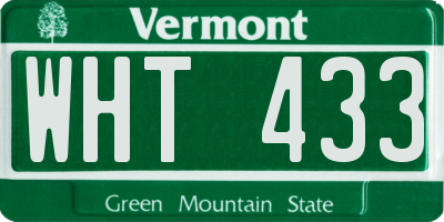 VT license plate WHT433