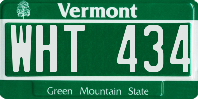 VT license plate WHT434