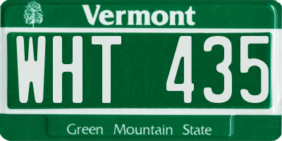 VT license plate WHT435