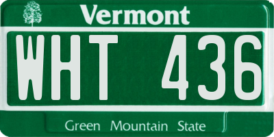 VT license plate WHT436