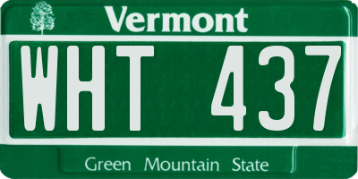 VT license plate WHT437