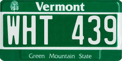 VT license plate WHT439