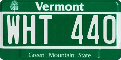 VT license plate WHT440
