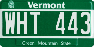 VT license plate WHT443