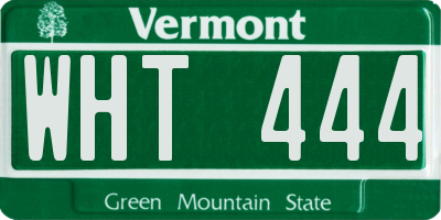 VT license plate WHT444