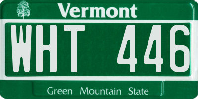 VT license plate WHT446
