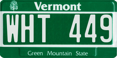 VT license plate WHT449