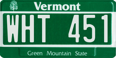 VT license plate WHT451