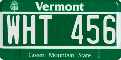 VT license plate WHT456