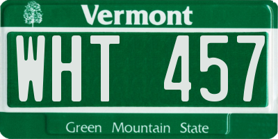 VT license plate WHT457