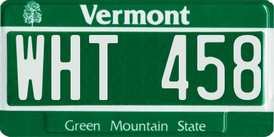 VT license plate WHT458