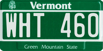 VT license plate WHT460