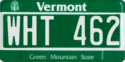 VT license plate WHT462