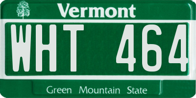 VT license plate WHT464