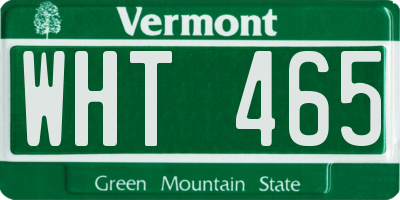 VT license plate WHT465