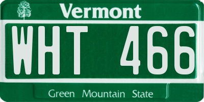 VT license plate WHT466