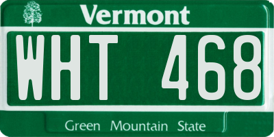 VT license plate WHT468