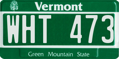 VT license plate WHT473