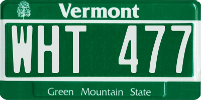 VT license plate WHT477