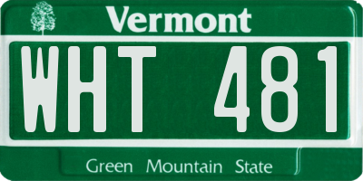 VT license plate WHT481