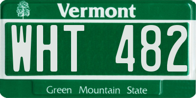 VT license plate WHT482