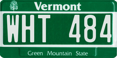 VT license plate WHT484