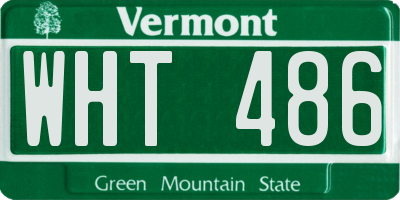 VT license plate WHT486