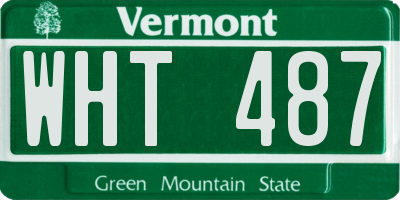 VT license plate WHT487