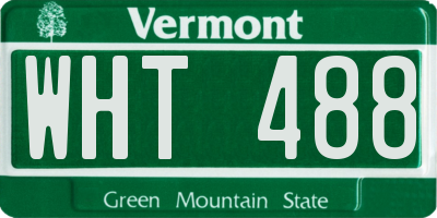 VT license plate WHT488