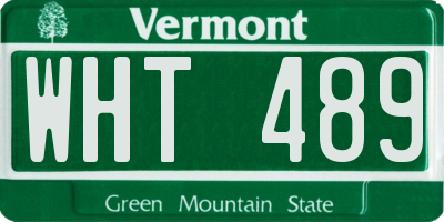 VT license plate WHT489