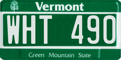 VT license plate WHT490