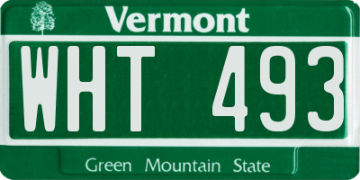 VT license plate WHT493